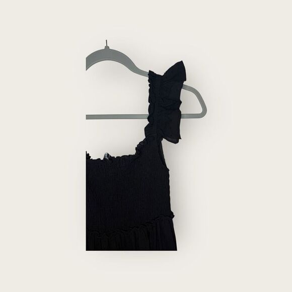 Pietro Brunelli Chloe Ruffle Sleeve Smocked Maternity Dress Black Size Small - Picture 7 of 11